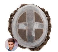 Toupee for Men Toupee for Men Durable Lace and PU Base Hair Units Breathable 8x10" Male Prosthesis Men's Wig 120% Density 30mm Wave Human for Men Wig