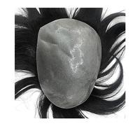 Toupee for Men Toupee for Men Human Hair Wigs Durable Male Prosthesis Full PU Super Thin 0.04-0.06mm Skin Mens Replacement System #1B Off Black Men Wig