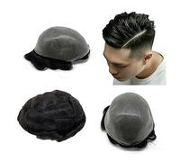 Toupee for Men Toupee for Men Soft Full PU Skin Mens Hair Pieces 6" Mens Hair Replacement System with 8x10 Inch Base Natural Remy Human Hair Men's Wigs Natural-Looking Hair Pieces (Size : 6 INCHES-1B