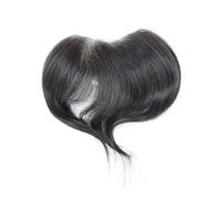 Toupee for Men's 0.06mm Brown Straight Man Toupee V Style Frontal Hairline For Men 16cm Human Hair Ultra Thin Skin PU Men's Capillary Prosthesis Human Hair System for Men(16x1.8cm,Jet black)