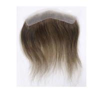 Toupee for Men's 0.06mm Brown Straight Man Toupee V Style Frontal Hairline For Men 16cm Human Hair Ultra Thin Skin PU Men's Capillary Prosthesis Human Hair System for Men(16x1.8cm,Lightest Brown)