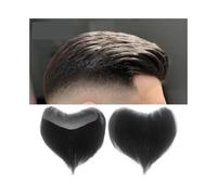 Toupee for Men's Men's Hair Attachment Toupee 6" Front Wig Density 100% Human Hair Wig V Front Shape 0.05-0.14mm Thin Skin PU Base Human Hair System for Men(Toupee With Tape,4x16cm)