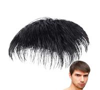 Toupee Hair for Men, Men's Hairpiece - Top of the Head Hair Extensions for Men | Natural Black Short Men's Topper Wig, Human Hair Toupee Clip, Round Hair Replacement for Men Anulely