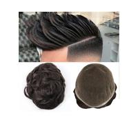 Toupee Hair for Men, Remy Indian Hair Replacement System 8x10 inches Swiss Lace Human Hair Pieces Wig For Male Handmade Full Lace Men Toupee,for Everyday, Cosplay & More(Darkest Brown)