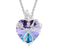 TOUPOP Christmas Gifts for Nurse Stethoscope Necklace with Butterfly 925 Sterling Silver Heart Crystal Nursing Themed Birthday Christmas Gifts for Women Doctor Medical Student