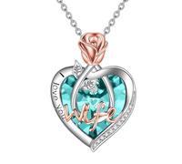 TOUPOP Gifts for Wife Wife Necklace from Husband 925 Sterling Silver Crystal Forever Love Heart Necklaces Jewelry Birthday Christmas Gifts (05-May)