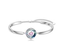 TOUPOP October Birthstone Bracelet for Women 925 Sterling Silver Moon and Star Bracelets with Blue Crystal Celtic Moon Jewelry Birthday Christmas Gifts for Women Mom Her Wife