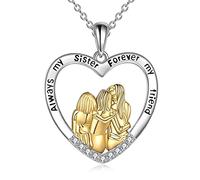TOUPOP Sister Gifts from Sister Necklace for 2/3/4 925 Sterling Silver Always My Sisters Forever My Friend Jewelry