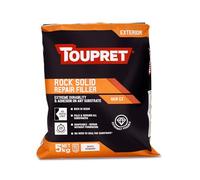 Toupret Rock Solid Repair Filler - High-Strength Exterior Masonry Repair Powder - No Depth Limit, Weather-Resistant, Paint-Ready in 24 Hours - Cement-Based - 5kg
