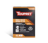 Toupret Rock Solid Repair Filler - High-Strength Exterior Masonry Repair Powder - No Depth Limit, Weather-Resistant, Paint-Ready in 24 Hours - Cement-Based - 2kg