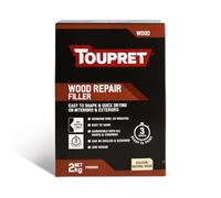 Toupret Wood Repair Filler - Quick Dry High-Strength Wood Powder Filler - Fills Deep Holes & Gouges, Sandable, Paintable, Interior/Exterior - Natural Wood - 2kg