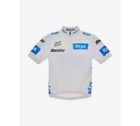 Santini Tour De France Official Best Young Rider Short Sleeve Jersey White 9 Years Kids 9 Years White