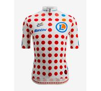 Santini Tour De France Polka Dot 2025 Short Sleeve Jersey White 2XL Man