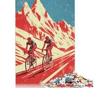 Tour De France 500 Piece Wooden Jigsaw Puzzles for Adults Fun Home Decoration Stress Relief Toy Education Game Toy Intellectual Game Challenge Educational 500pcs (52x38cm)