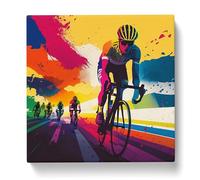 Tour de France Color Field Canvas Print | Gallery Wrapped 30mm Frame Wall Art | 20x20 inches | Ready to Hang | Modern Landscape Picture | Living Room Bedroom Lounge Office