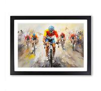 Tour de France Cycling Action Framed Print | A2 Black Framed Wall Art | Ready to Hang | Modern Nature Picture | Living Room Bedroom Lounge Office