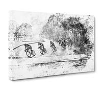 Tour De France Cycling Canvas Print | Gallery Wrapped 30mm Frame Wall Art | 30x20 inches | Ready to Hang | Modern Picture | Living Room Bedroom Lounge Office