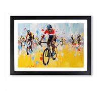 Tour de France Cycling Minimalism Framed Print | A2 Black Framed Wall Art | Ready to Hang | Minimalist Nature Picture | Living Room Bedroom Lounge Office