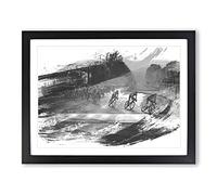 Tour de France Cycling V1 Modern Framed Wall Art Print, Ready to Hang Picture for Living Room Bedroom Home Office Décor, Black A4 (34 x 25 cm)