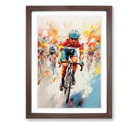 Tour de France Expressionism Framed Print | A2 Walnut Framed Wall Art | Ready to Hang | Eclectic Historical Picture | Living Room Bedroom Lounge Office