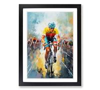 Tour de France Impressionism Framed Print | A2 Black Framed Wall Art | Ready to Hang | Impressionist Nature Picture | Living Room Bedroom Lounge Office