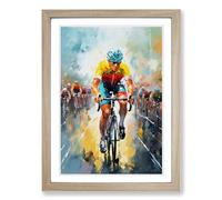 Tour de France Impressionism Framed Print | A2 Oak Framed Wall Art | Ready to Hang | Impressionist Nature Picture | Living Room Bedroom Lounge Office
