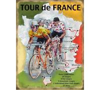 Tour de France Map Metal Sign Nostalgic Vintage Retro Advertising Enamel Wall Plaque 200mm x 150mm