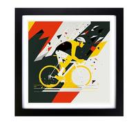 Tour de France Suprematism Framed Print | 18x18 Inch Black Framed Wall Art | Ready to Hang | Modern Historical Picture | Living Room Bedroom Lounge Office