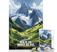 Tour Du Mont Blanc Landscape Art 1000 Piece Jigsaws for Adults Puzzle Stimulate Active Brain And Mind Gentle Relaxing Fun Activity (38x52cm)