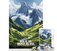 Tour Du Mont Blanc Landscape Art Jigsaw Puzzles for Adults 1000 Pieces Improve Detailed Observation Skills Mindful Relaxing Leisure Game (38x26cm)