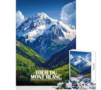 Tour Du Mont Blanc Landscape Poster 1000 Piece Jigsaws for Teenagers Boost Memory Retention Effectively Calming Relaxing Leisure Game (50x75cm)