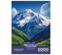 Tour Du Mont Blanc Landscape Poster Adult Paper Puzzle, Historic Square Architecture, Interlocking Paper Pieces for Home Décor Fans, Relaxing Challenge, Gift Idea, 70x50cm/1000pcs