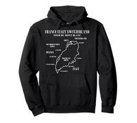 Tour du Mont Blanc Map France Italy Switzerland Hiking Trail Pullover Hoodie
