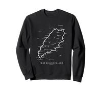 Tour du Mont Blanc Trail Map Mont Blanc Hiking Sweatshirt