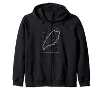 Tour du Mont Blanc Trail Map Mont Blanc Hiking Zip Hoodie