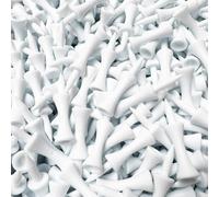 Tour Fit Castle Golf Tees | Durable Plastic Stepped Tees Colours | Packs of 50, 100 or 200 | Consistent Tee Height (50, White-2" (51mm))