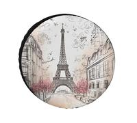Tour Por París Francés Con La Torre Eiffel Cubiertas De Las Ruedas Impermeable Funda Rueda Repuesto Weatherproof Cubierta Para Ruedas De Repuesto Para Trailer Remolques Autocaravana