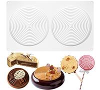 Tourbillon Round Silicone Mould Circle Baking Pan for Cheesecake, Mousse, Cookie, Chocolate, Rainbow Lollipop, Glaze, Layer, Cake 2-Cavity Disc Diameter 5.5inch