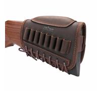Tourbn Genuine Leather Rifle Ammo Pouch Adjustable Cheek Rest Left Handed