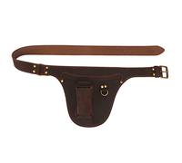 Tourbn Leather Garden Tool Bag Adjustable Waist Work Belt Pouch for Electricians Carpenters Dark Brown, 26 * 22cm