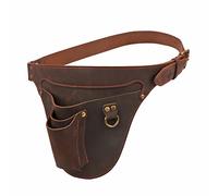 Tourbon Genuine Leather Florist Tool Belt Bag Gardener Farmer Tools Holster Waist Pouch Electrician Carpenter Organizer Kit 3 Pockets (Genuine Leather)