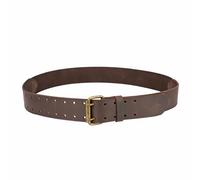 Tourbn Tourbon Leather Workshop Tool Work Belt 2'' Wide with Double Prong Tongue Roller Buckle 48 inch, Brown Black, 136.5*6.5cm