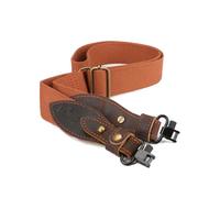 TOURBON 1.5 inch Webbing and Leather Rifle Sling Adjustable Shotgun Strap with Swivels for Hunting Shooting (Randomly Color)