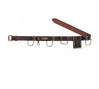 TOURBON Adjustable Genuine Leather Tool Belt Hammer Hatchet Holder Tape Measure Drill Holster for Outdoor Carpenters