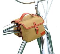 TOURBON Bike Frame Bags Waterproof Canvas Cycle Panniers Top Tube Tool Phone Holder Brown
