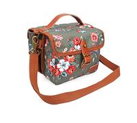 TOURBON Bike Frame Bags Waterproof Canvas Cycle Panniers Top Tube Tool Phone Holder Flower Pattern