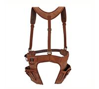 Tourbon Carpenter Tool Belt with Suspenders Padded Mesh Rig Electrician's Combo Hammer Holder