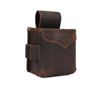 TOURBON Genuine Leather Cartridge Belt Pouch 12GA Ammo Shell Holder Clay Shooting Waist Bag