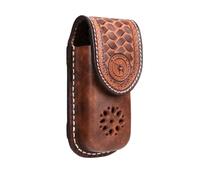 TOURBON Genuine Leather Multitool Sheath Pocket Knife Pouch EDC Folding Knife Holder with Snap Closure