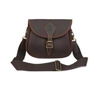 TOURBON Genuine Leather Shotgun Cartridge Bag 100 Shells Holder 12GA 20GA Ammo Pouch Clay Shooting Game Bag